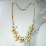 Golden Garland Pearl & Diamond Flora Necklace