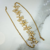 Golden Garland Pearl & Diamond Flora Necklace