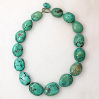 Natural Green Turquoise Chunky Bead Necklace