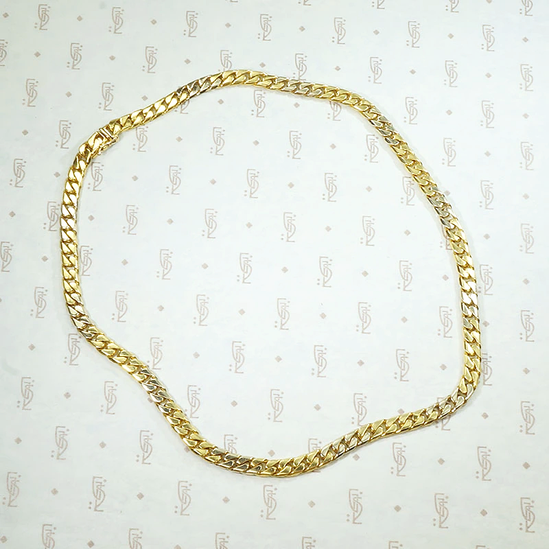 Gorgeous Two-Tone 18k Gold Curb Chain