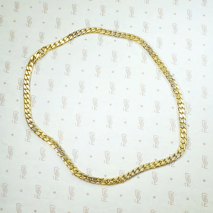 Gorgeous Two-Tone 18k Gold Curb Chain