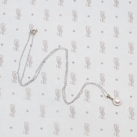 Vintage Pearl Solitaire Pendant in White Gold