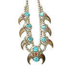 Extraordinary Navajo Bear Claw & Gem Necklace