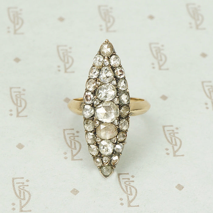 The Best Sparkling Navette Rose Cut Diamond Ring