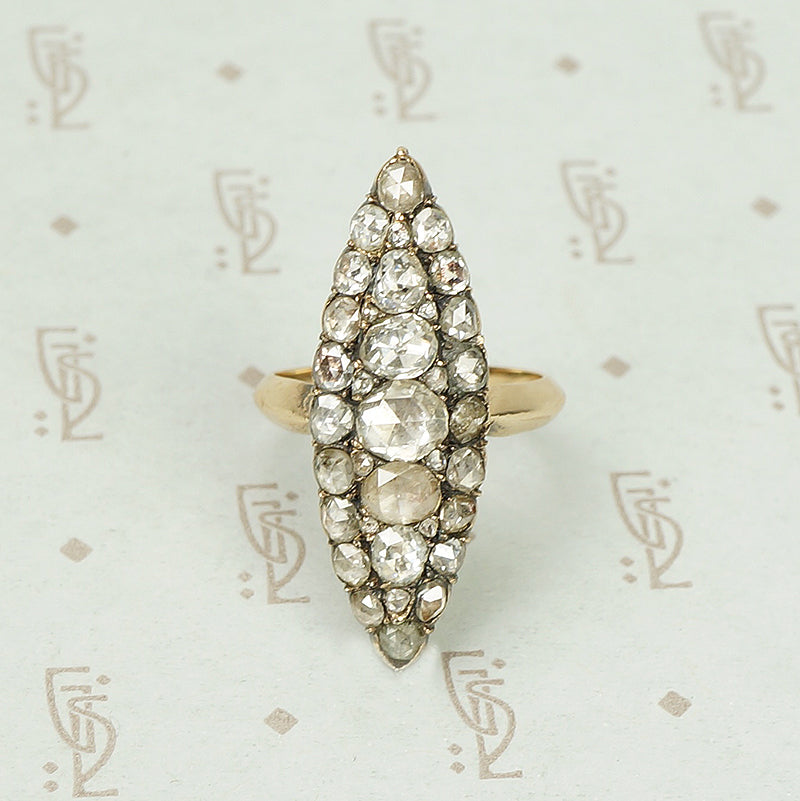 The Best Sparkling Navette Rose Cut Diamond Ring