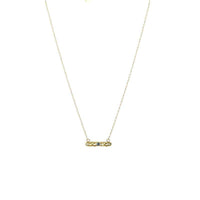 Antique Bar Necklace in Yellow Gold with Sapphire and Pearls