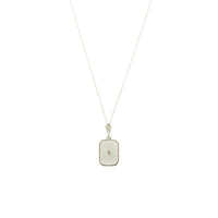 1920's Camphor Glass & White gold filigree Necklace