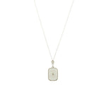 1920's Camphor Glass & White gold filigree Necklace