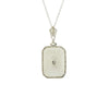 1920's Camphor Glass & White gold filigree Necklace