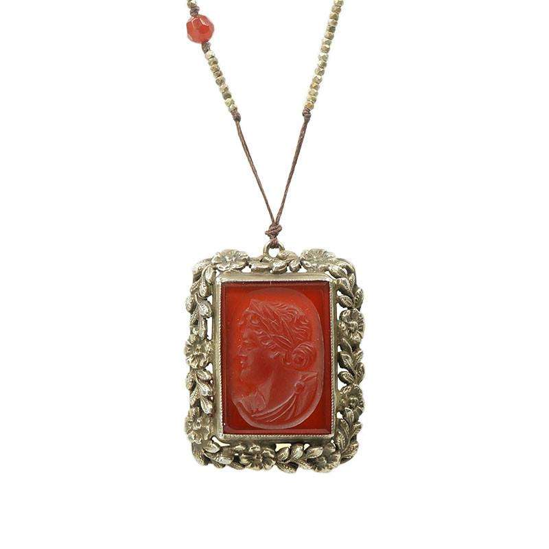 A Carnelian and Cut Steel Knotted Necklace by Ancient Influences