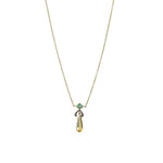 The Perfect Victorian Necklace: Topaz Emerald Ruby and Rose Cut Diamonds a Harelquin of colors
