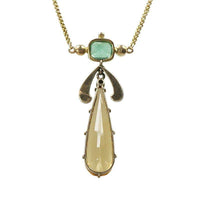 The Perfect Victorian Necklace: Topaz Emerald Ruby and Rose Cut Diamonds a Harelquin of colors