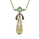 The Perfect Victorian Necklace: Topaz Emerald Ruby and Rose Cut Diamonds a Harelquin of colors