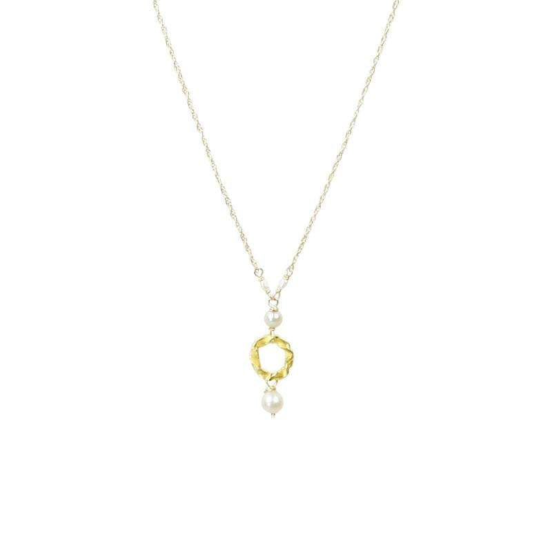 A Twisted O Necklace with Pearls by brunet