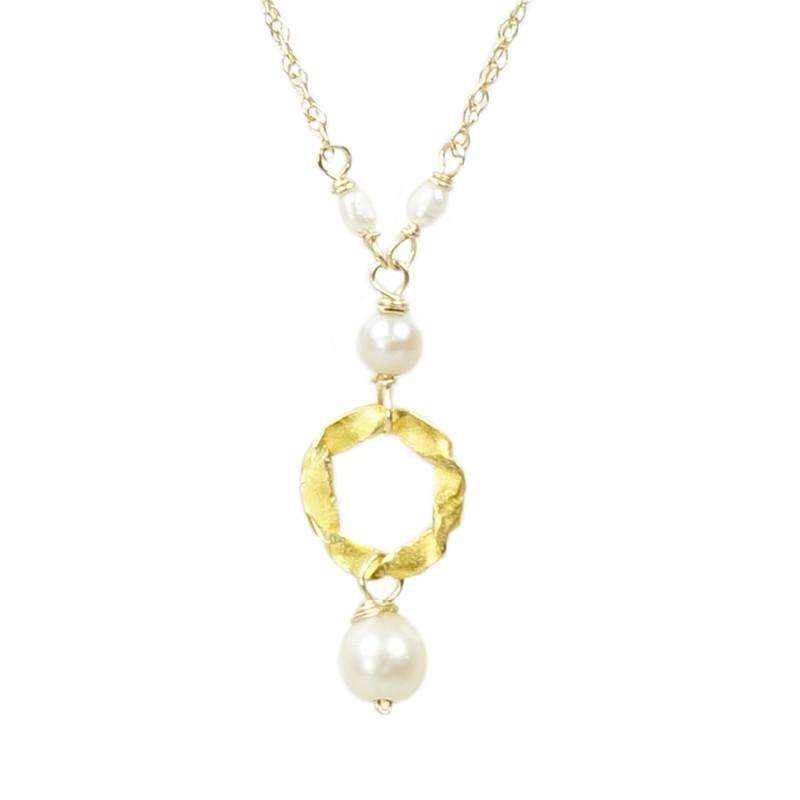 A Twisted O Necklace with Pearls by brunet