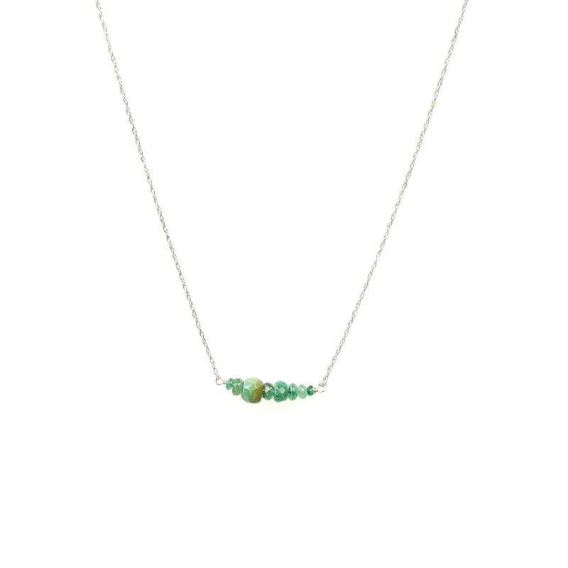 The Olio Arc Necklace in Emeralds & Turquoise by brunet