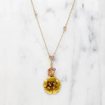 Vintage Flower and Aurora Sapphire Necklace by brunet