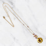 Vintage Flower and Aurora Sapphire Necklace by brunet