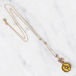 Vintage Flower and Aurora Sapphire Necklace by brunet