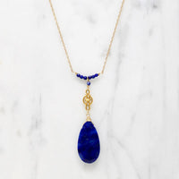 Regal Lapis & Antique 18k Gold Necklace by brunet