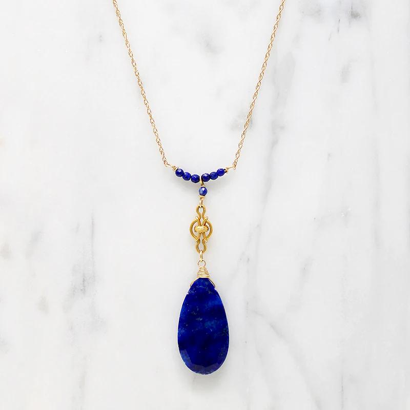 Regal Lapis & Antique 18k Gold Necklace by brunet