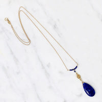 Regal Lapis & Antique 18k Gold Necklace by brunet