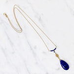 Regal Lapis & Antique 18k Gold Necklace by brunet