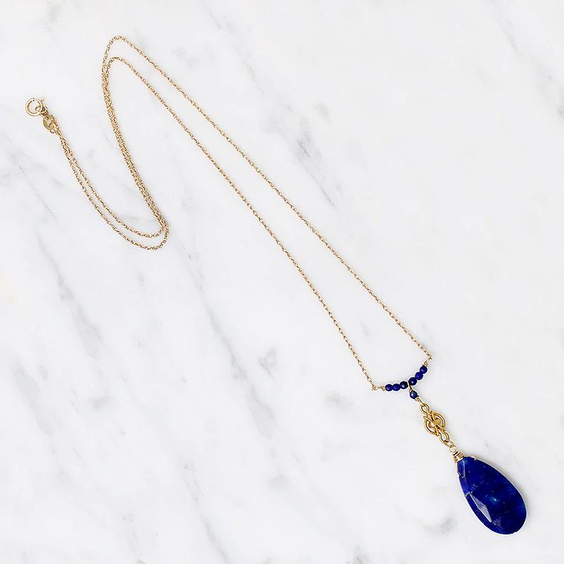 Regal Lapis & Antique 18k Gold Necklace by brunet