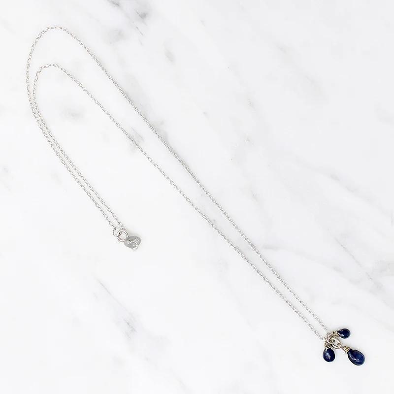 Delicate Sapphire Cluster Necklace by brunet