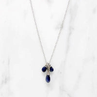 Delicate Sapphire Cluster Necklace by brunet
