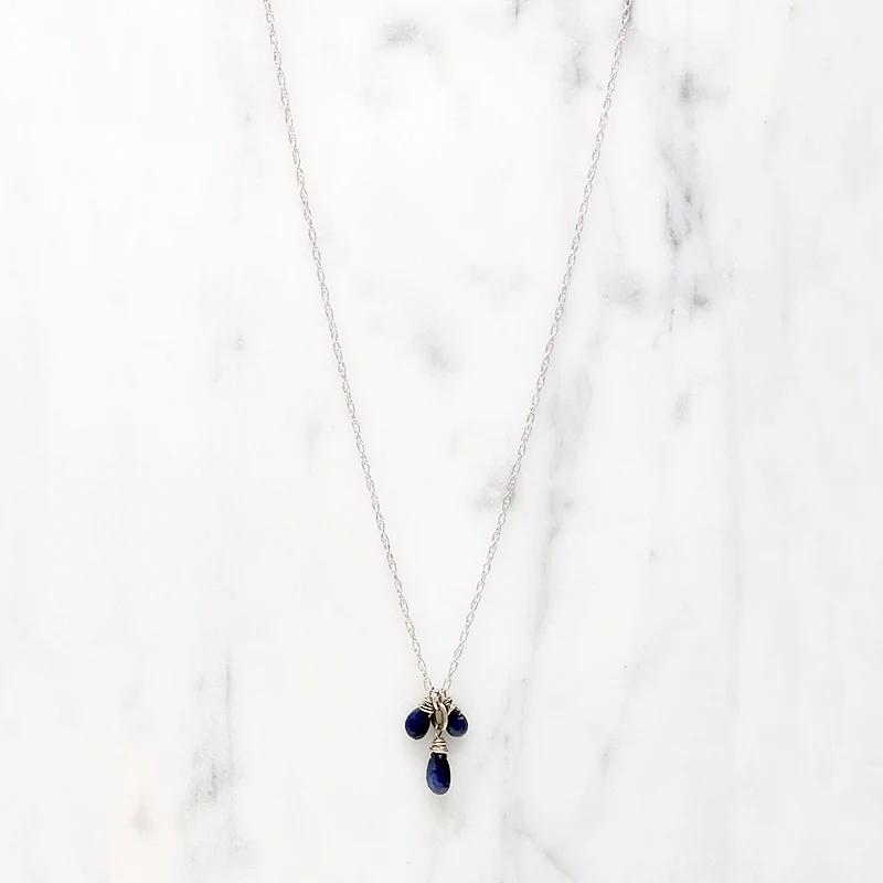 Delicate Sapphire Cluster Necklace by brunet