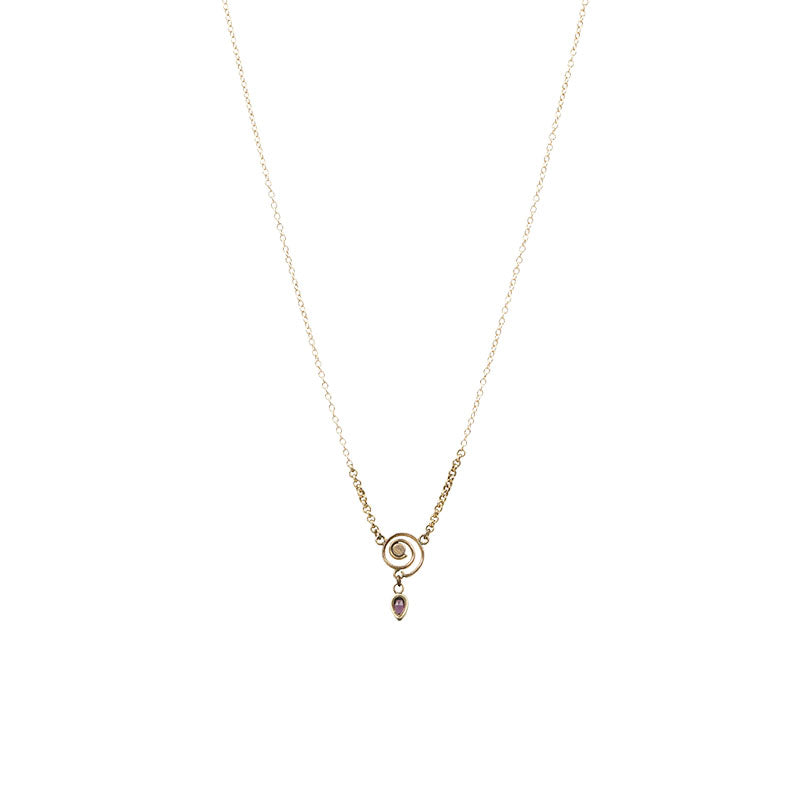 The Rose Gold Labyrinth Necklace by Ancient Influences - Gem Set Love
