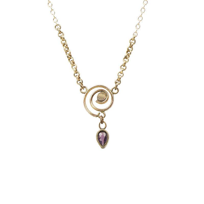 The Rose Gold Labyrinth Necklace by Ancient Influences - Gem Set Love