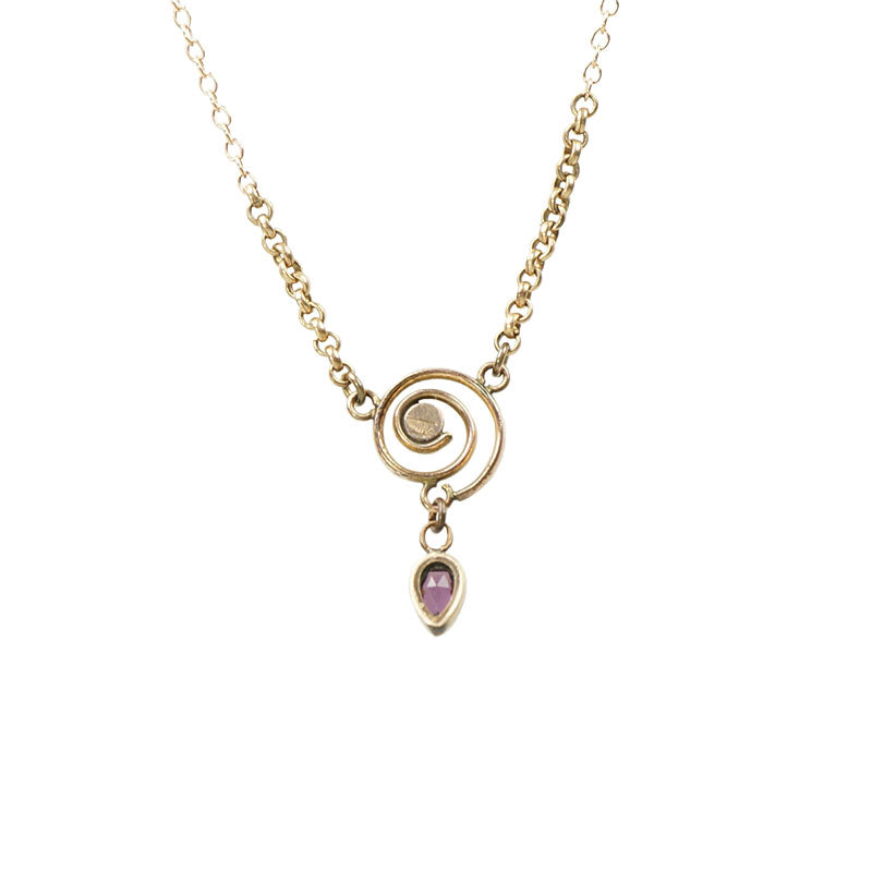 The Rose Gold Labyrinth Necklace by Ancient Influences - Gem Set Love