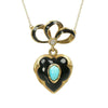Antique French 18k Black enamel and Turquoise Locket