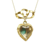 Antique French 18k Black enamel and Turquoise Locket