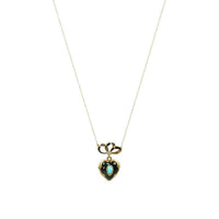 Antique French 18k Black enamel and Turquoise Locket