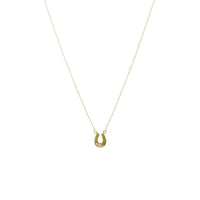 Tiny Gold Victorian Diamond Set Horseshoe Pendant