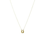 Tiny Gold Victorian Diamond Set Horseshoe Pendant