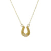 Tiny Gold Victorian Diamond Set Horseshoe Pendant