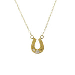 Tiny Gold Victorian Diamond Set Horseshoe Pendant