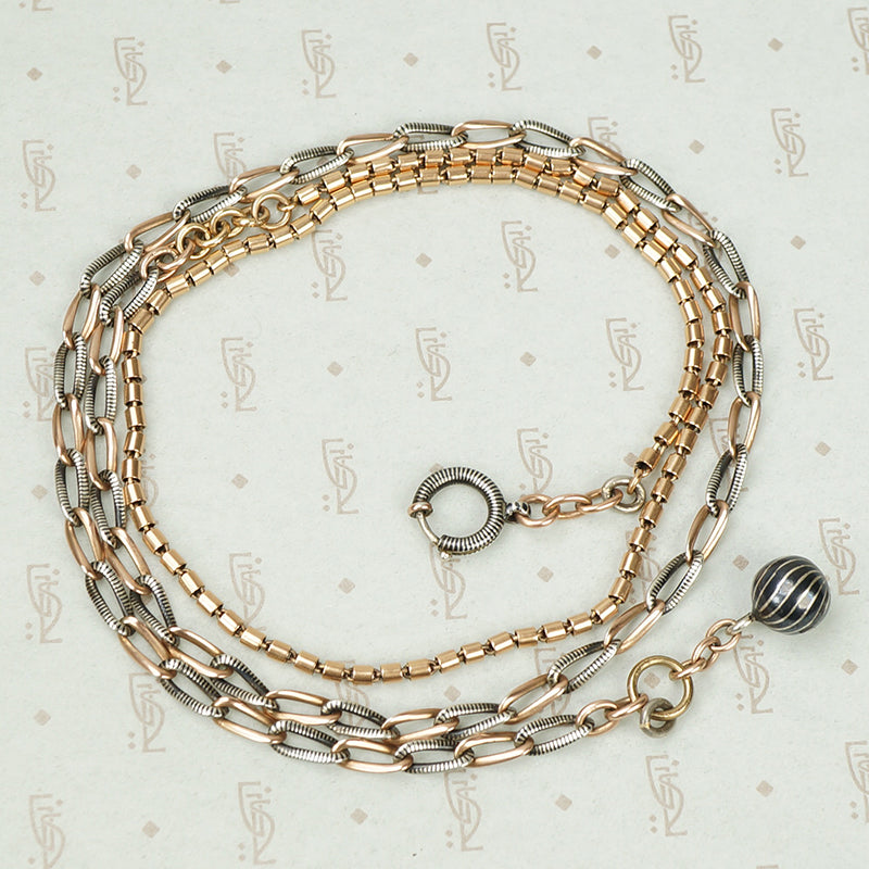 The Long Niello and Rose Gold Chain