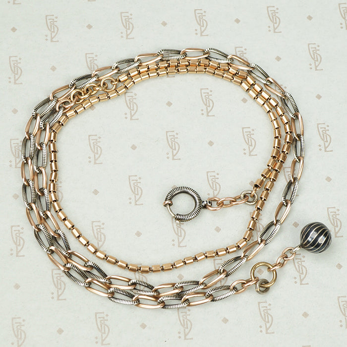 The Long Niello and Rose Gold Chain