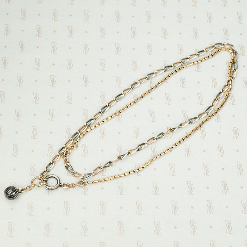 The Long Niello and Rose Gold Chain