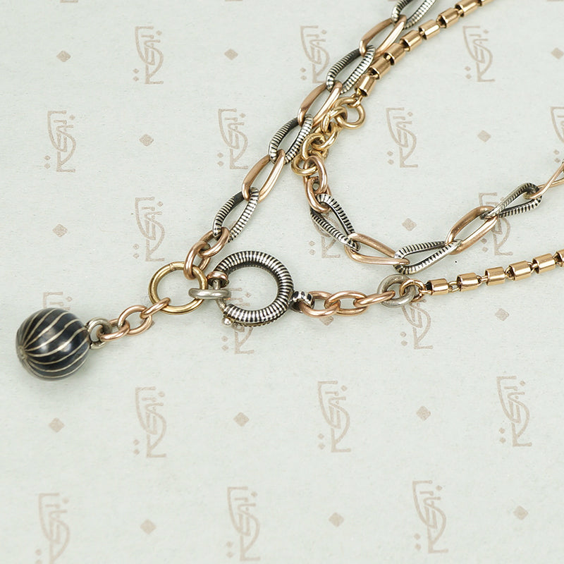 The Long Niello and Rose Gold Chain