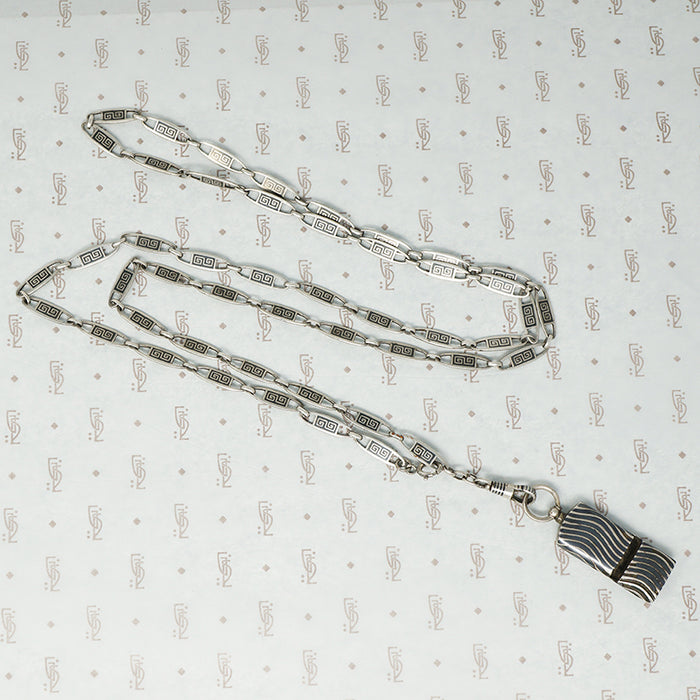 niello chain with greek key design