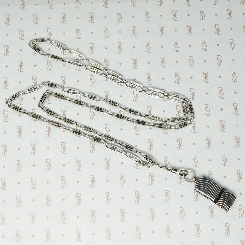 niello chain with greek key design