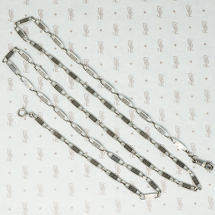 niello chain with greek key design
