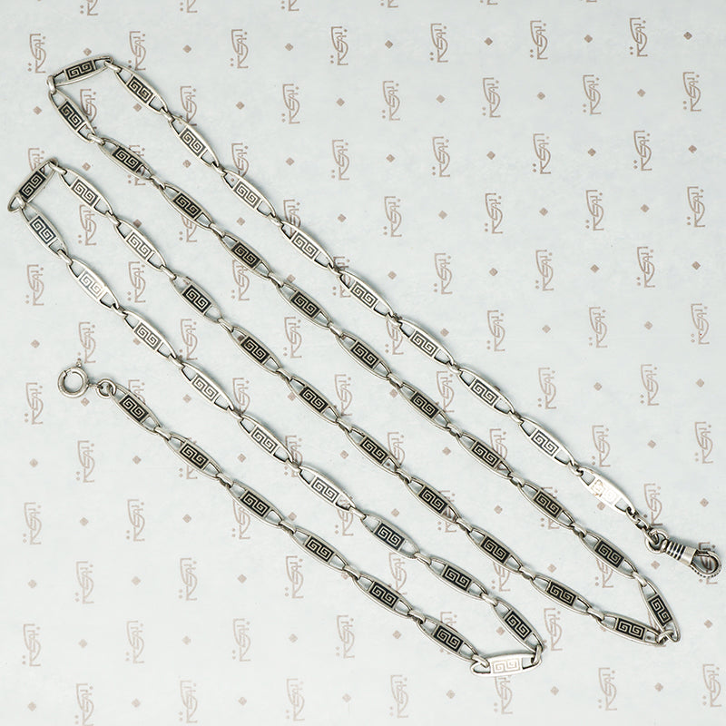 niello chain with greek key design