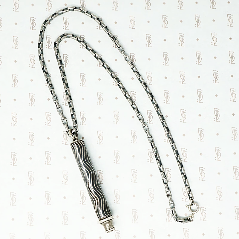 niello 800 silver pencil on recycled sterling chain